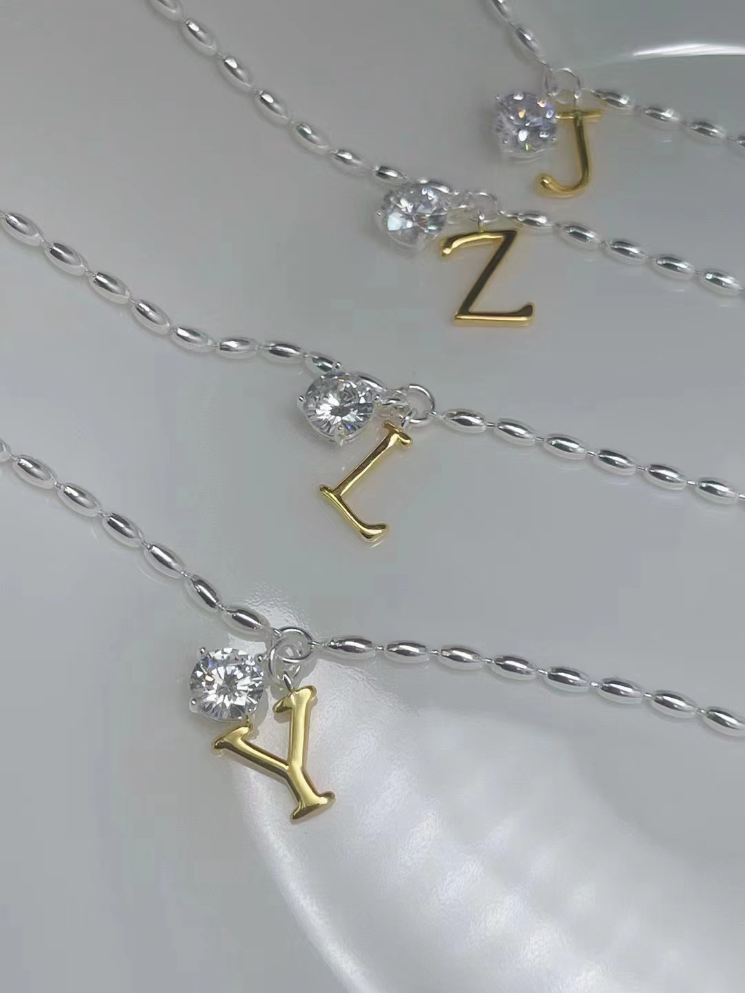 S925 Thai Silver Plate Full Body Sterling Silver Chain Necklace Silver Tie Silver Monogram Necklace 18 Gold Plated Silver Application Scenario