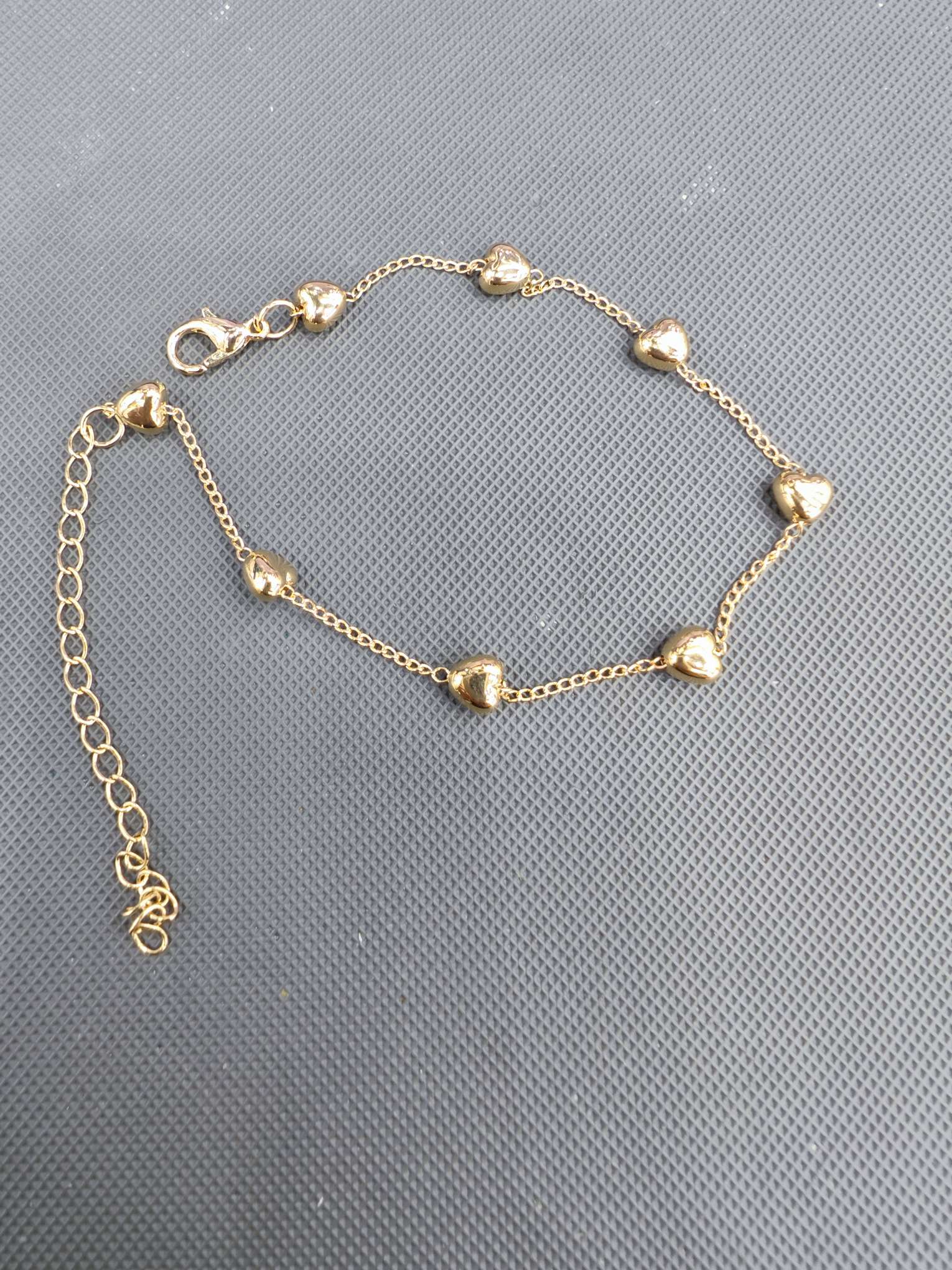 韩版流行CCB桃心手工链脚链详情图2