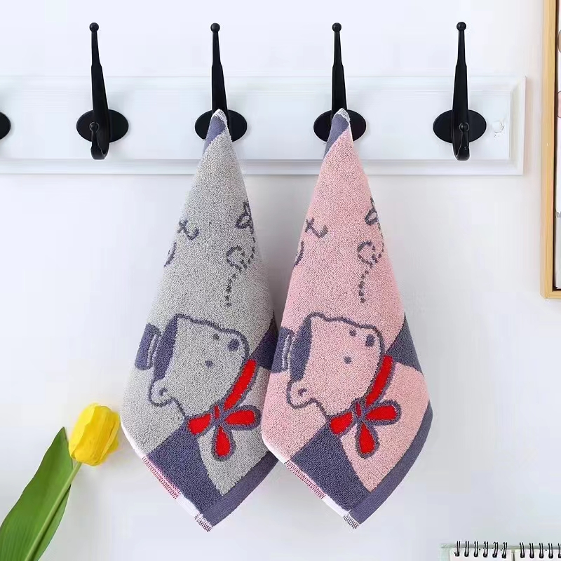 25*25cm pure cotton jacquard square towel, kindergarten saliva towel, face wipe small square towel detail image 14