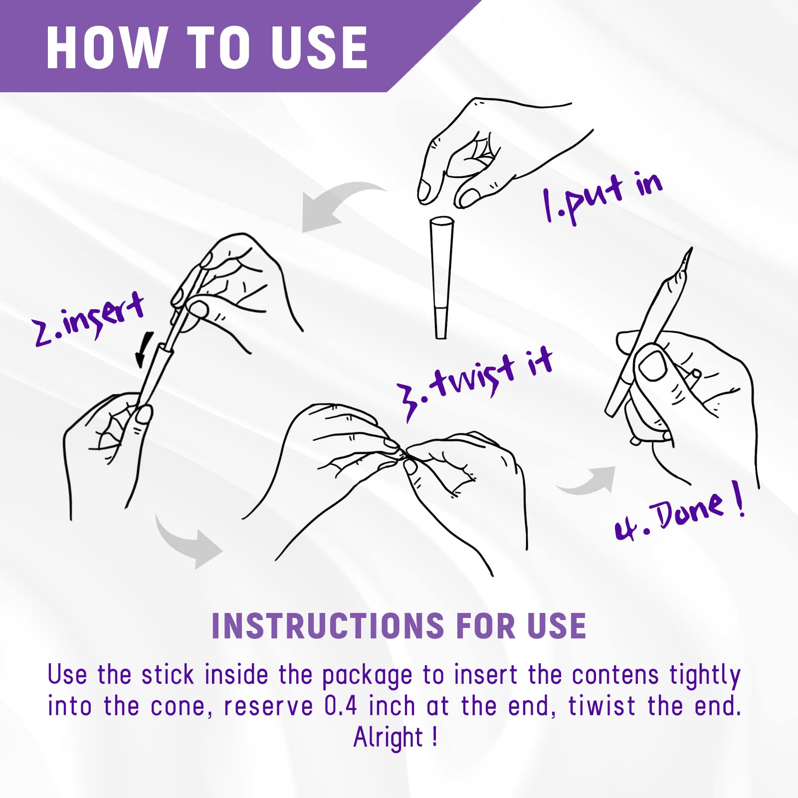 ACE Rolled Purple Cones with Tips 50 rolls of Rolling Paper Item Picture