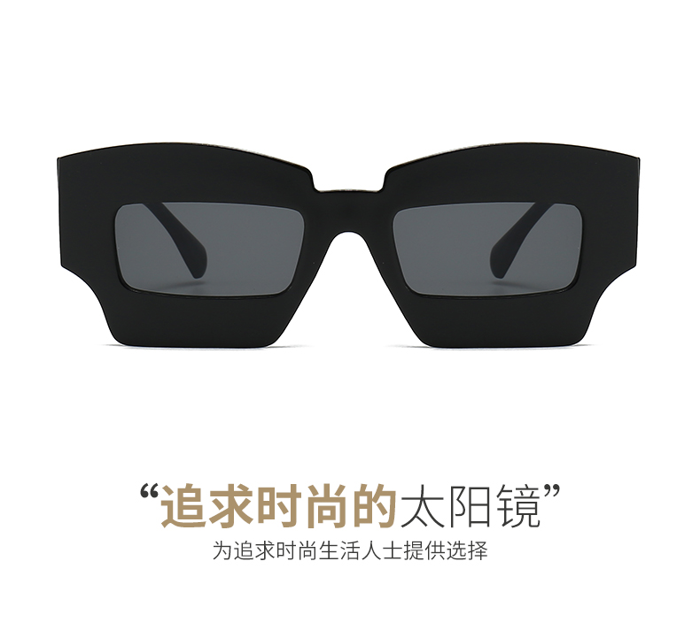新款欧美宽边复古太阳眼镜 ins个性凹造型方框太阳眼镜PC墨镜5651详情5