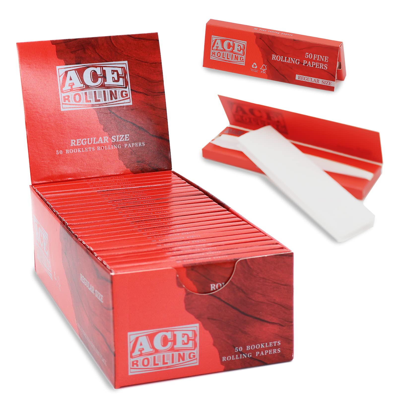 ACE Rolling Paper 20g Bleached wood pulp Roll paper book wrapping paper Regular 70*36mm*50leaves