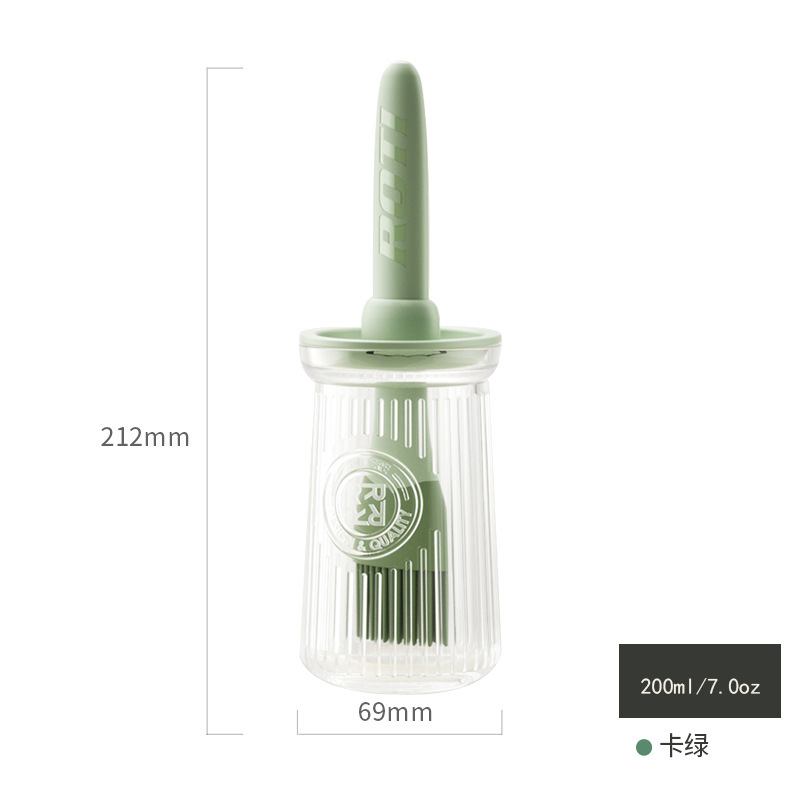 Silicone oil brush with bottle, kitchen pancake, food-grade, barbecue and baking, household high-temperature resistant one-piece oil brush bottle details Picture