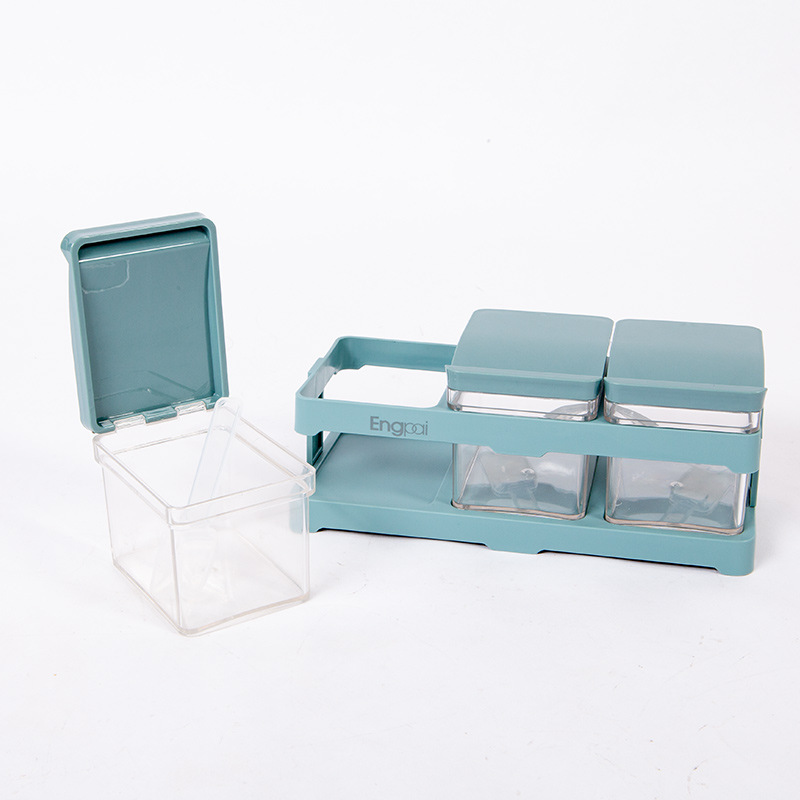 Seasoning box combination set: Kitchen salt jar, monosodium glutamate bottle, sugar jar, household seasoning box, seasoning storage box details Picture