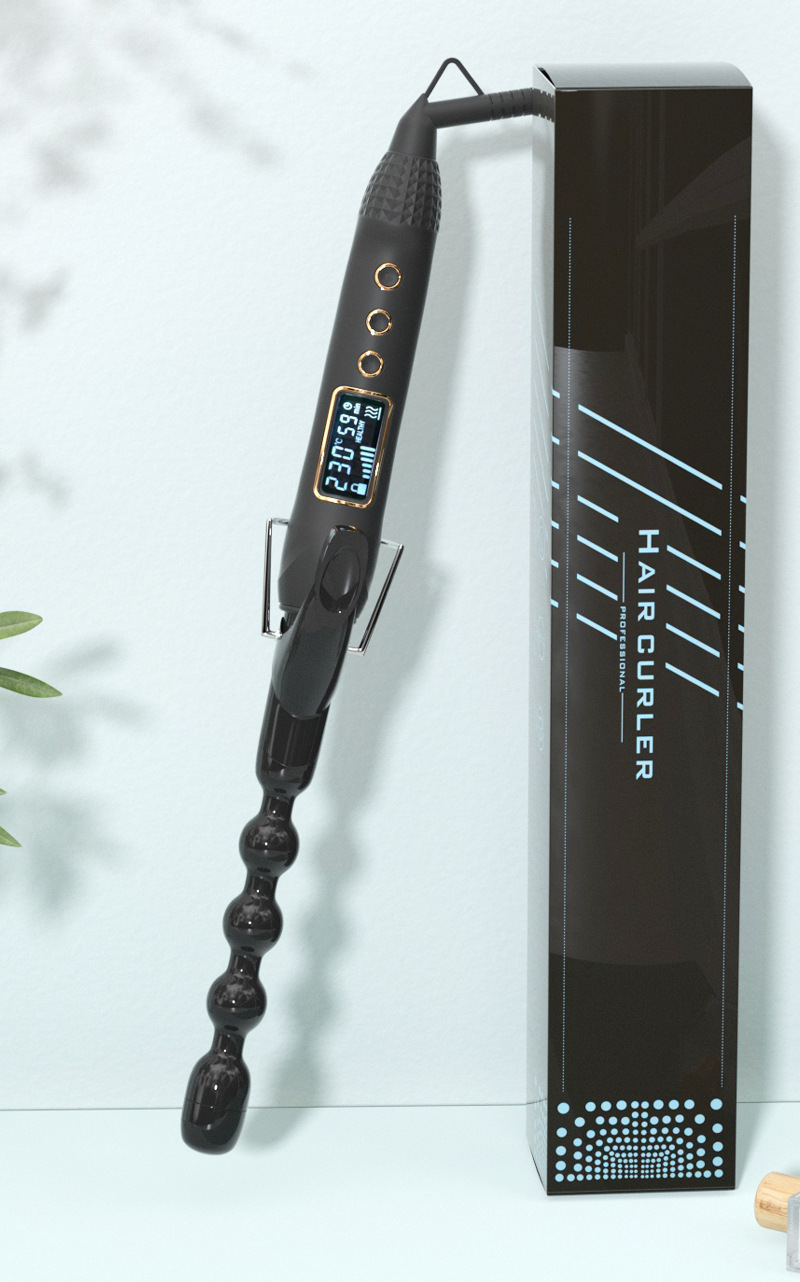 Mewells gourd-shaped curling iron LCD liquid crystal display gourd-shaped curling iron temperature-controlled curling tube hair salon pic 9