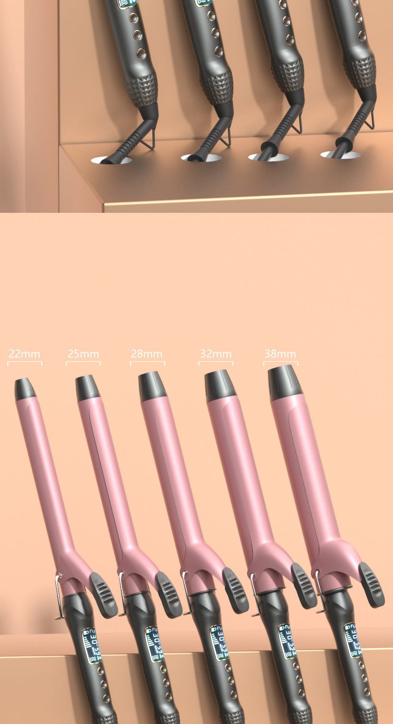 8603A-KB curling iron manufacturer wholesale temperature-controlled curling iron ceramic glaze curling iron shaping rod 9mm, curling rod 38mm pic 6