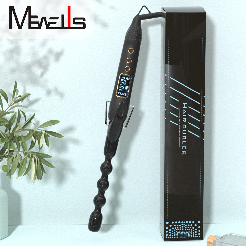 Mewells gourd-shaped curling iron LCD liquid crystal display gourd-shaped curling iron temperature-controlled curling tube hair salon