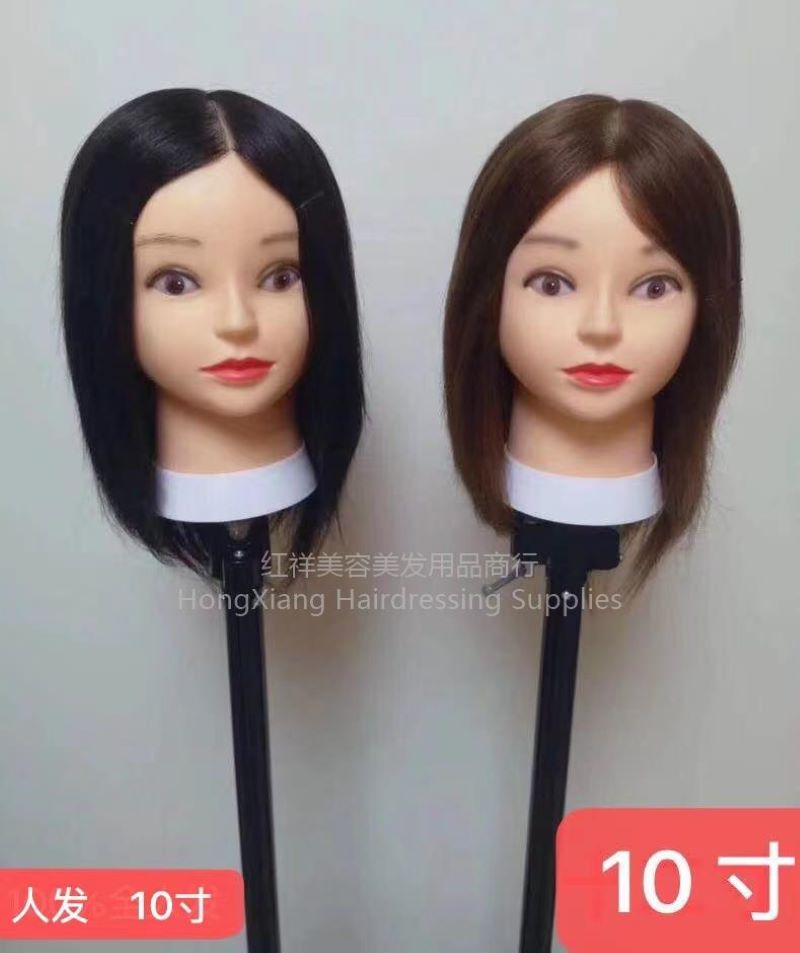 美发头模全真发学徒练习烫染假人头模型理发加厚可剪发模特头细节图