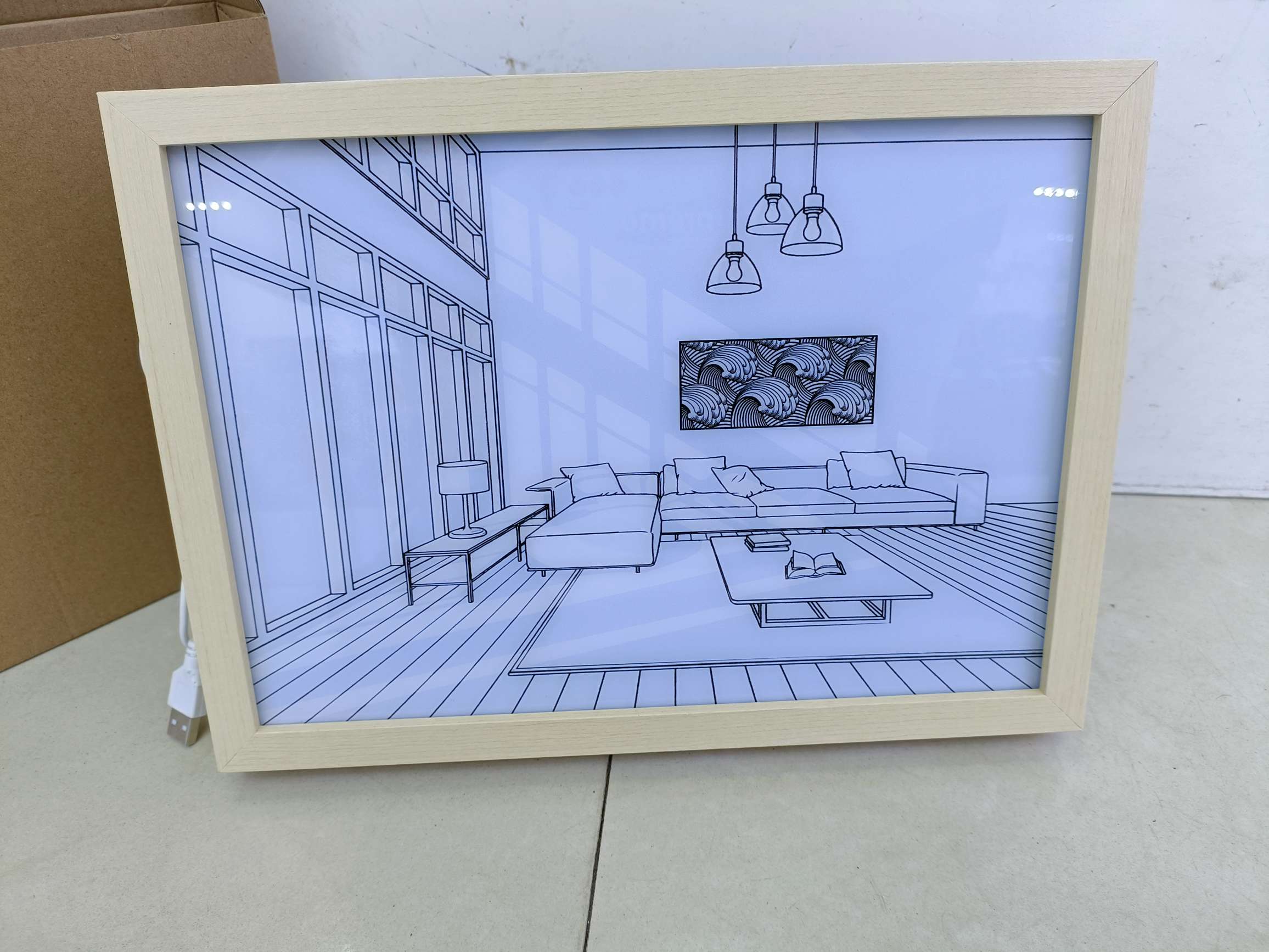 木框灯光画 usb接口 三种灯光  创意灯 图案多详情图14