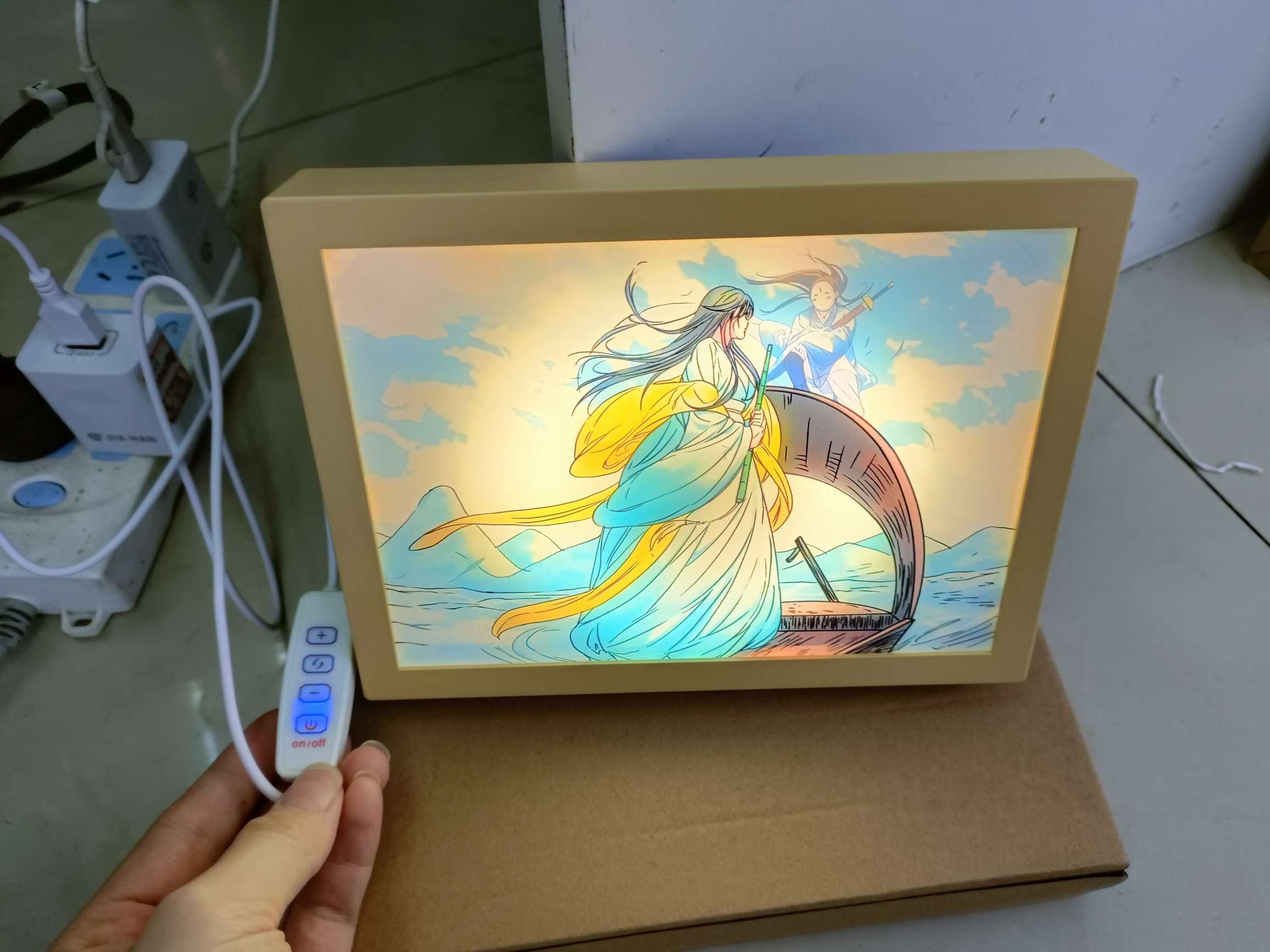 塑料框灯光画 usb灯 创意灯 图案多 三种灯光详情图5