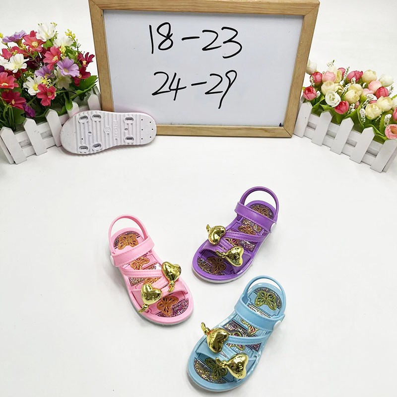 New summer PVC sandals for foreign trade, cute cartoon princess-style sandals for girls and children, custom-made by the factory