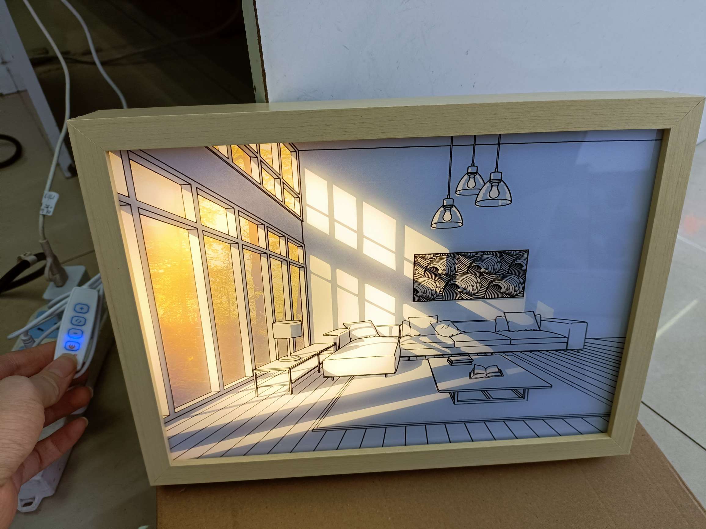 木框灯光画 usb接口 三种灯光  创意灯 图案多详情图17