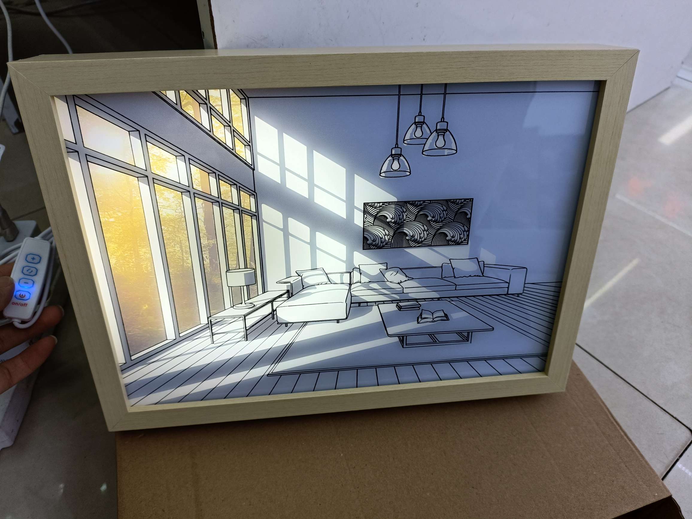 木框灯光画 usb接口 三种灯光  创意灯 图案多详情图18