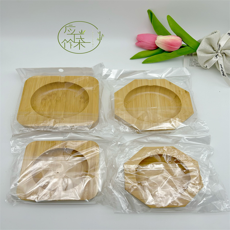 竹制烟灰缸烟灰收纳盒八角方形酒店家用餐厅简约烟缸详情4