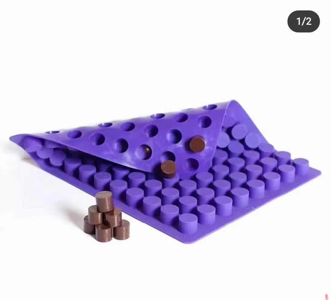 88孔圆柱硅胶冰格家用烘培工具DIY圆形巧克力糖果蛋糕装饰模具