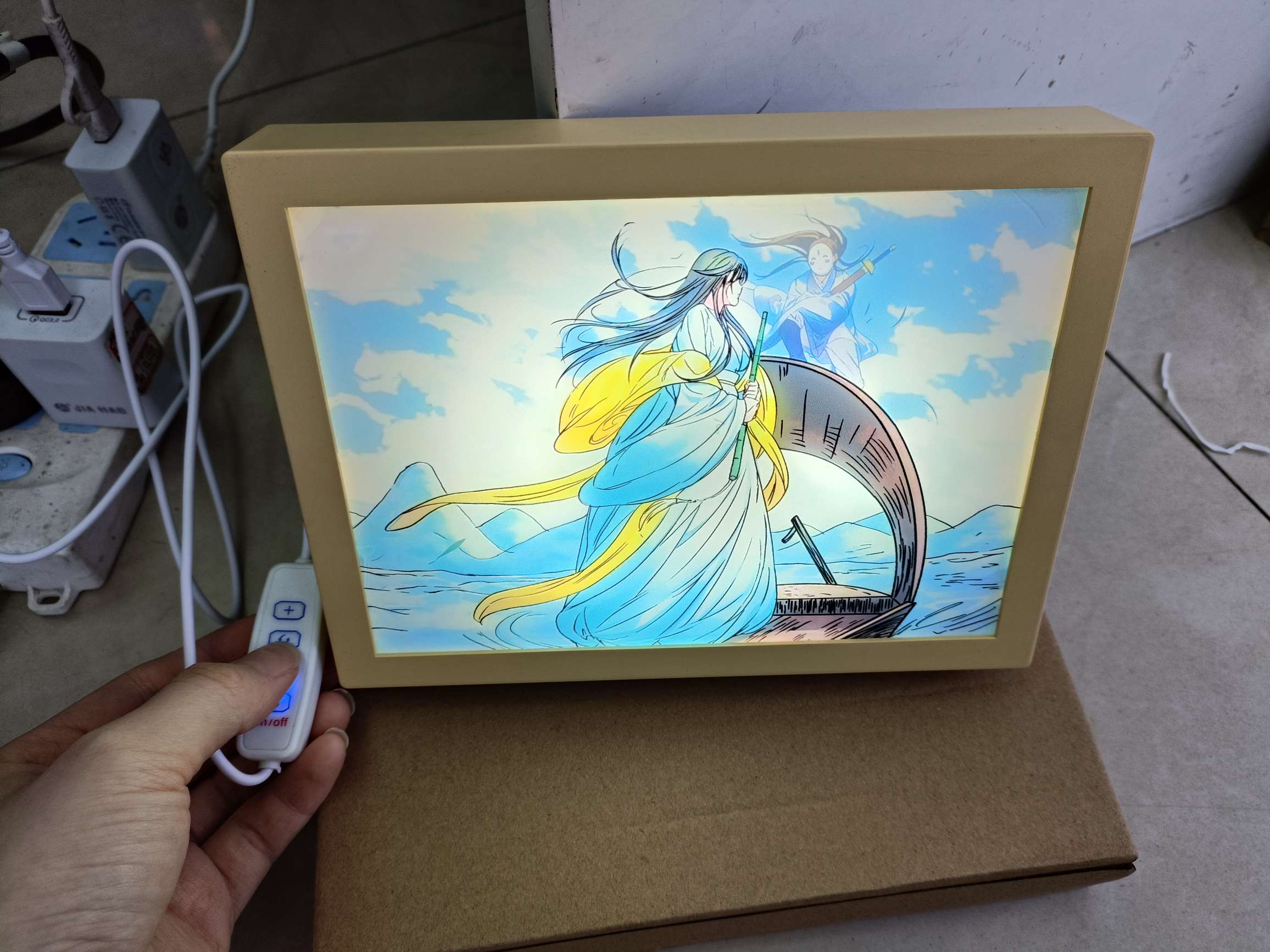 塑料框灯光画/创意灯/usb灯光画细节图