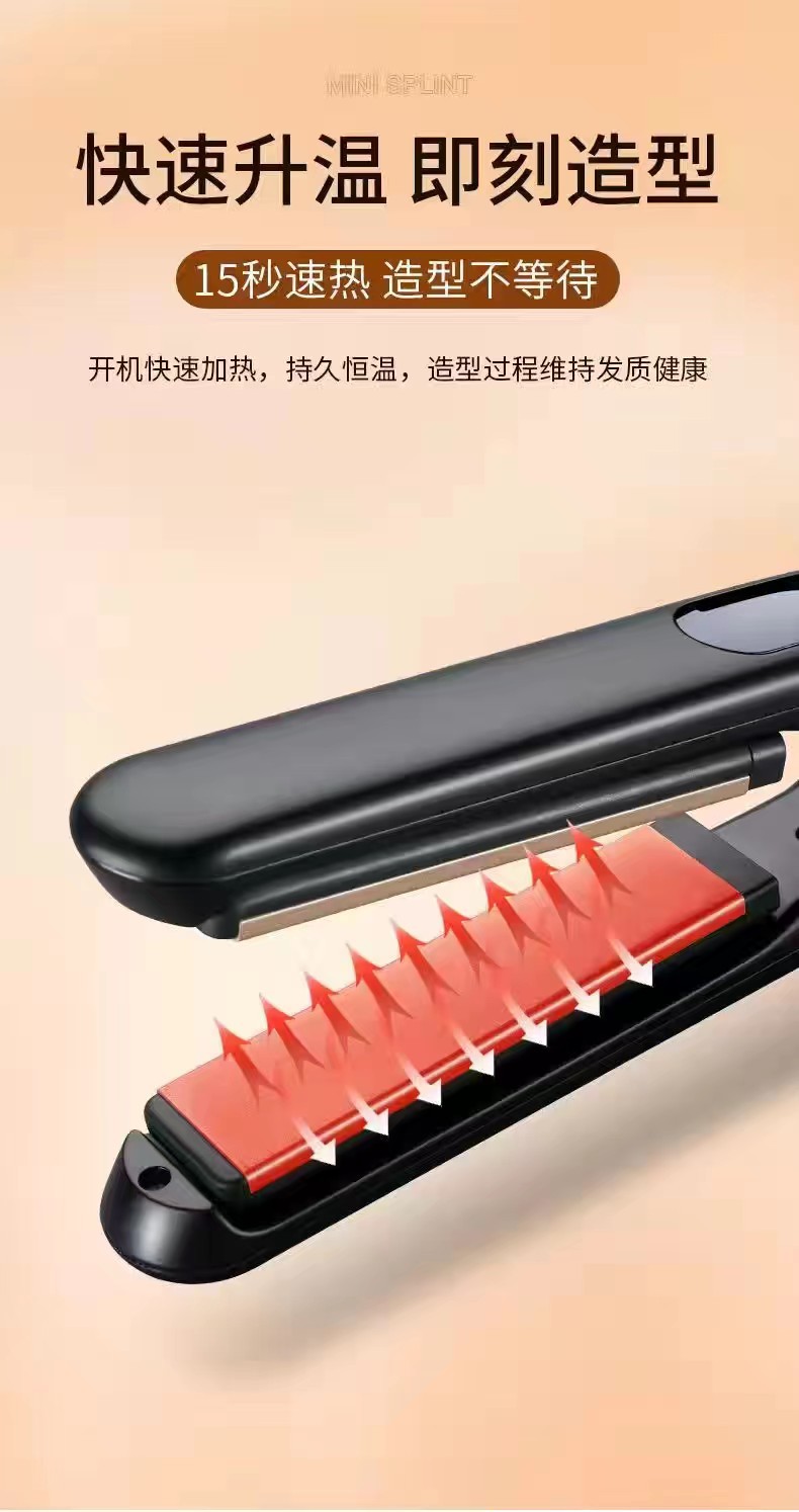Portable dry and wet dual-purpose hair straightener for foreign trade, curling iron, straightening and curling dual-purpose electric clamp, temperature-adjustable curling iron, straightener and electric clamp pic 6