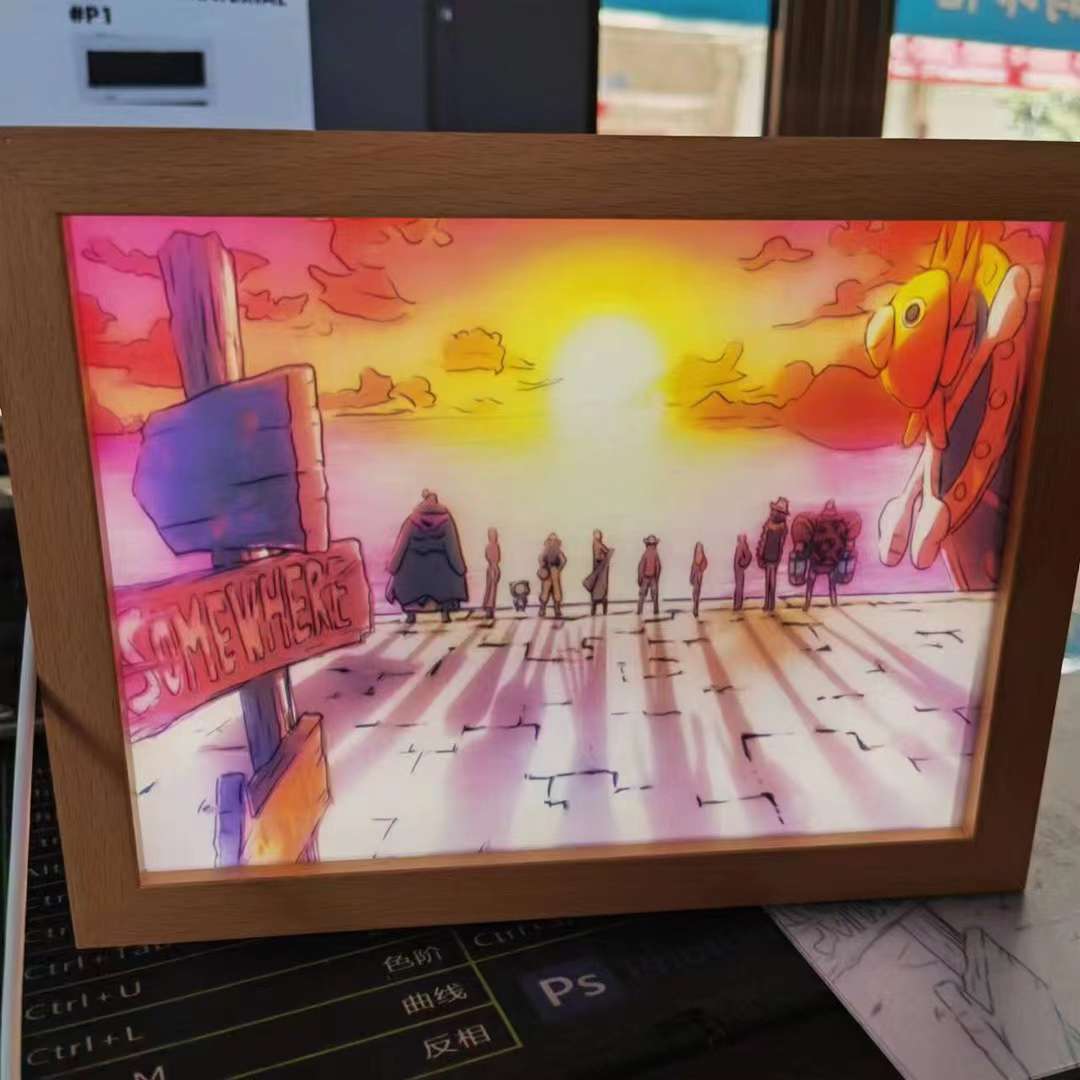 塑料框灯光画 usb灯 创意灯 图案多 三种灯光详情图15