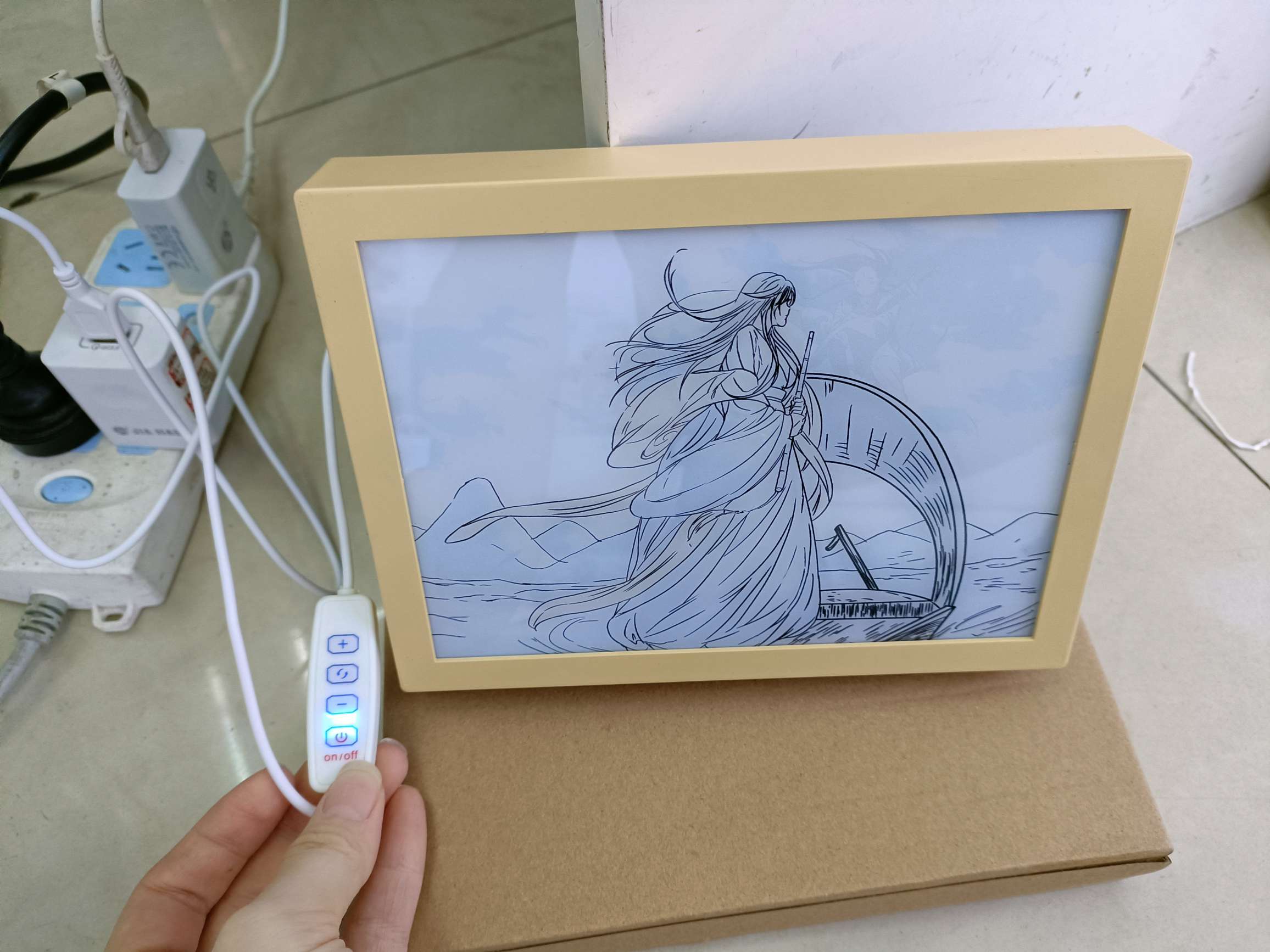 塑料框灯光画 usb灯 创意灯 图案多 三种灯光详情图4