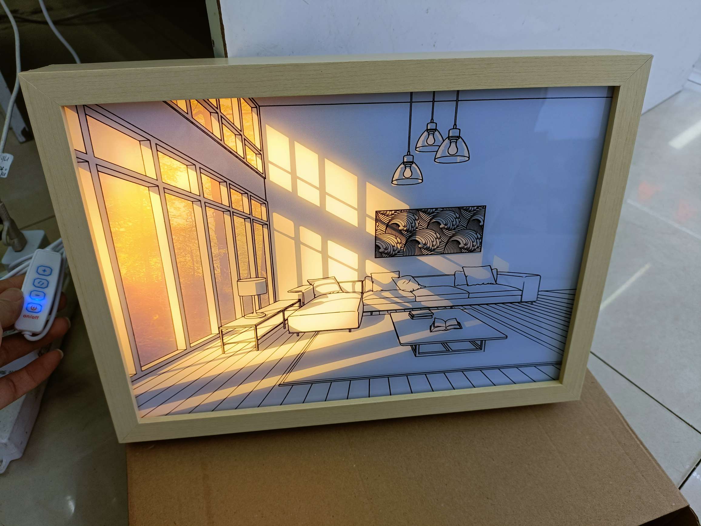 木框灯光画 usb接口 三种灯光  创意灯 图案多详情图19