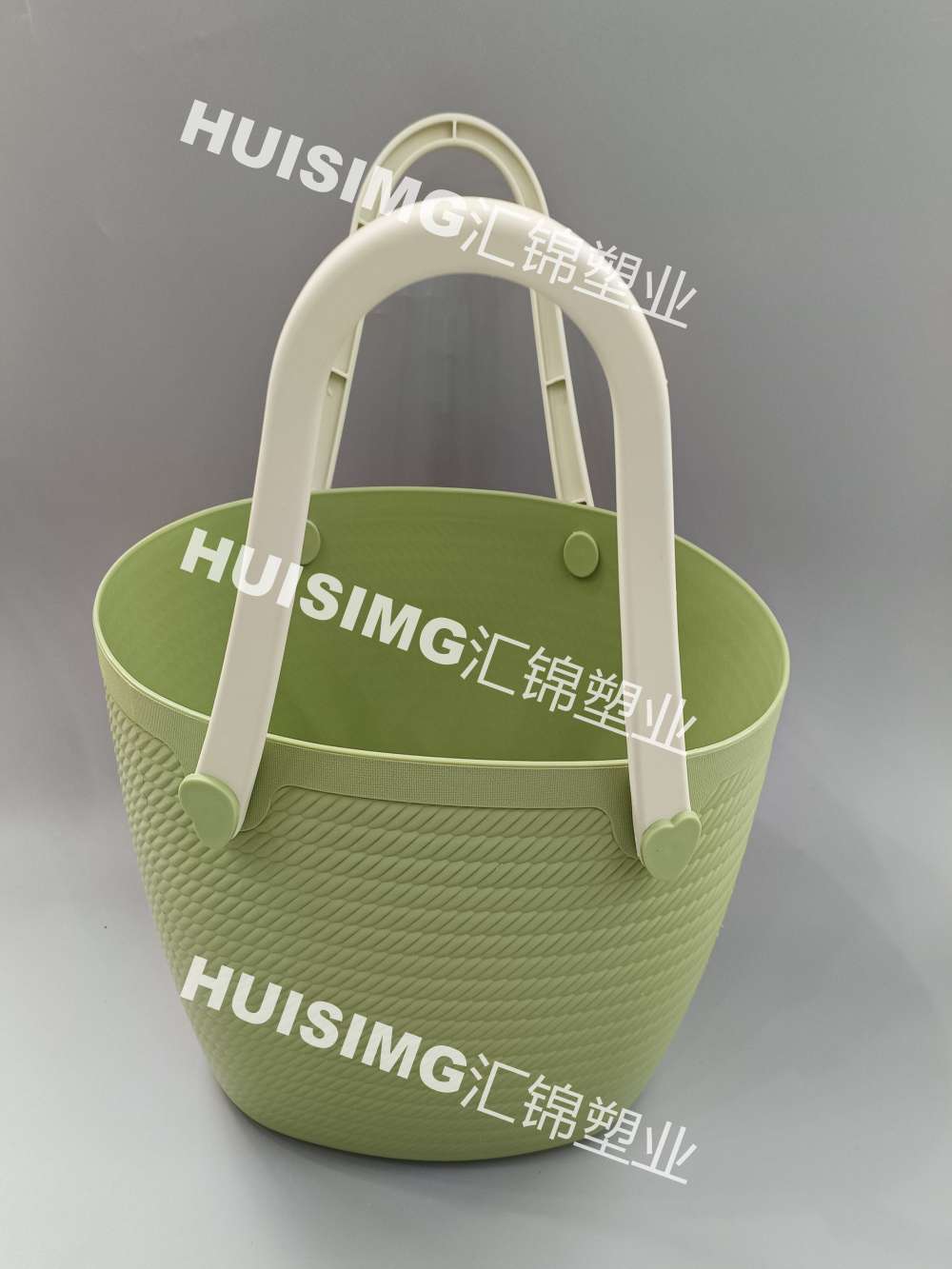 A portable soft plastic picnic storage basket