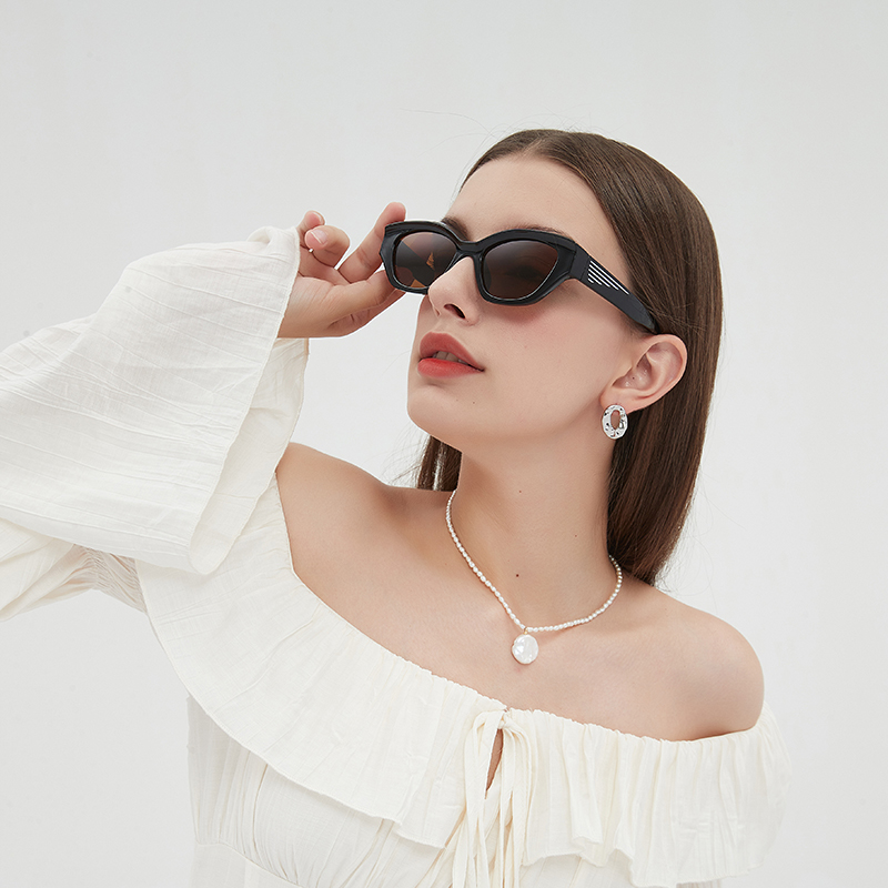 New Cat-Eye Sunglasses Network Red With Women's Small Frame Fashion Sunscreen Sunglasses Men 5440 Specification drawing