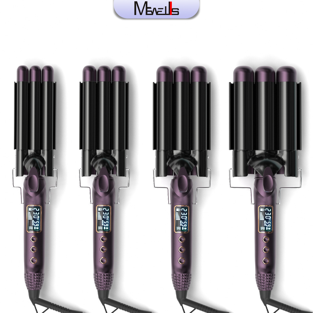 Mewells Egg Roll Bar LCD three-tube Hair Curler Egg Roll Hair Curler Instant Noodle Water Wave Large Wave Hair Curler