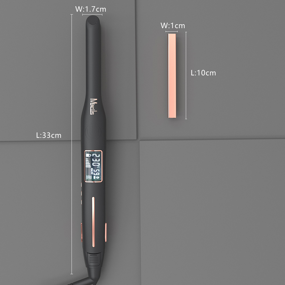 Mewells Hair Straightener 1cm hair straightener, men's bangs electric clip, LCD short hair straightener 10mm narrow plate Application Scenario