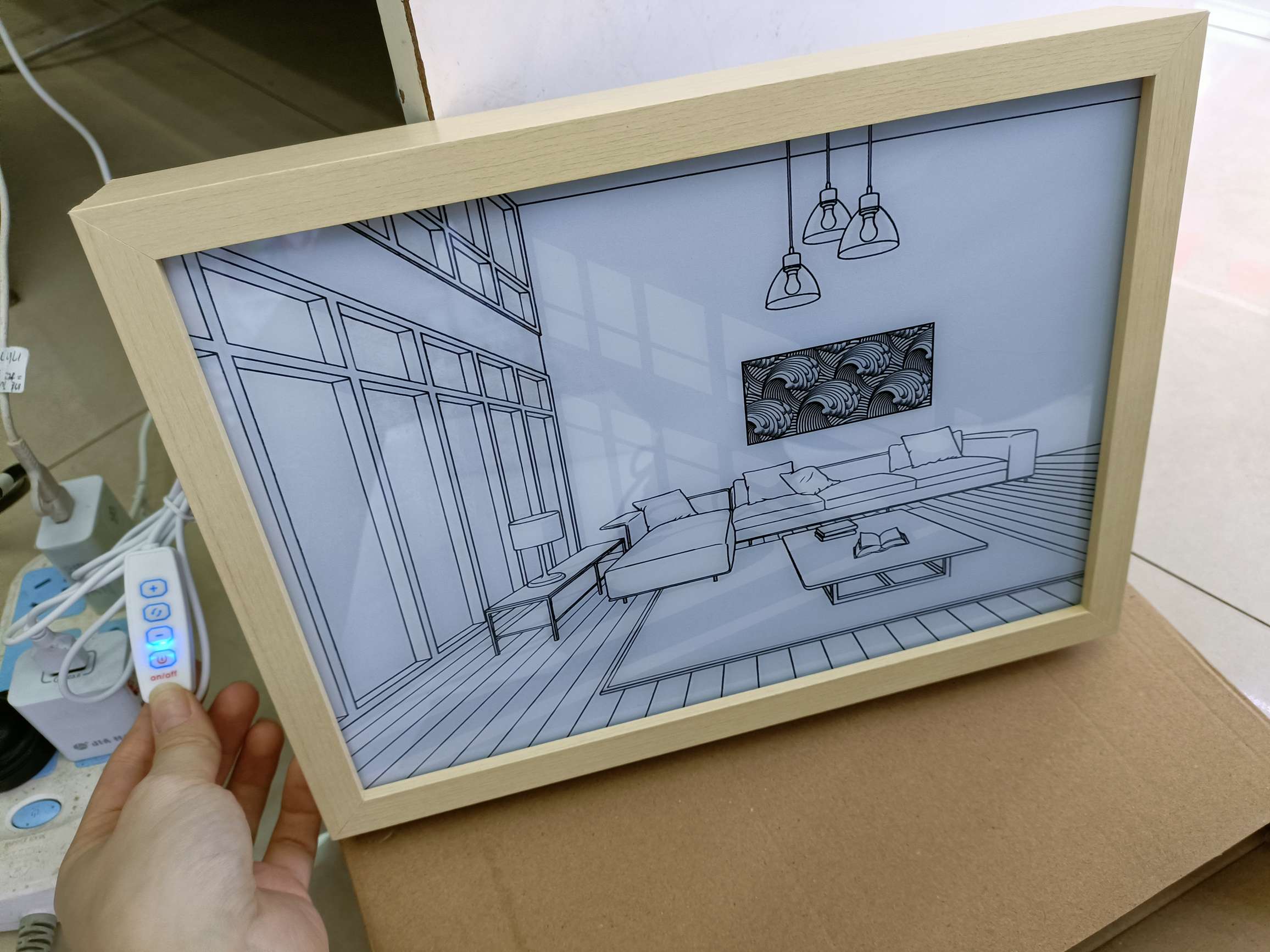 木框灯光画 usb接口 三种灯光  创意灯 图案多详情图16