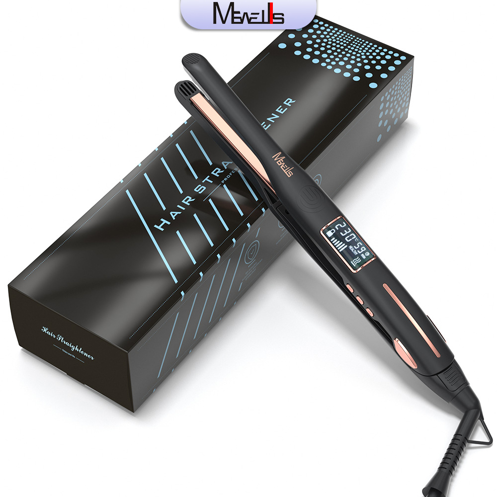 Mewells Hair Straightener 1cm hair straightener, men's bangs electric clip, LCD short hair straightener 10mm narrow plate details Picture