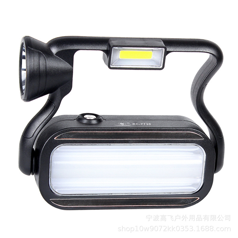 Cross-border high-intensity portable lamp, solar charging camping lamp, outdoor emergency flashlight, portable camping construction site lighting lamp details Picture