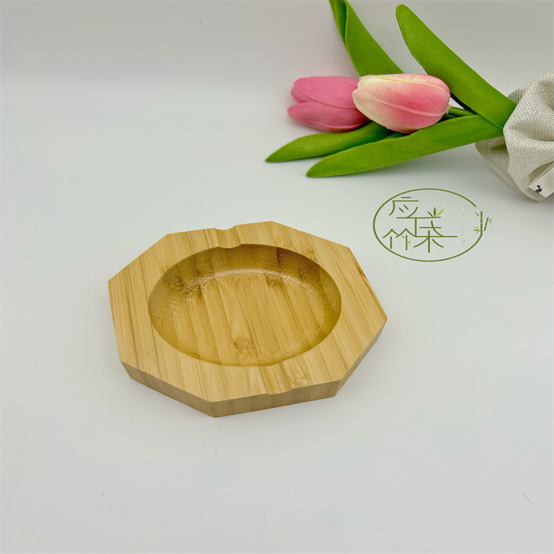 竹制烟灰缸烟灰收纳盒八角方形酒店家用餐厅简约烟缸详情1