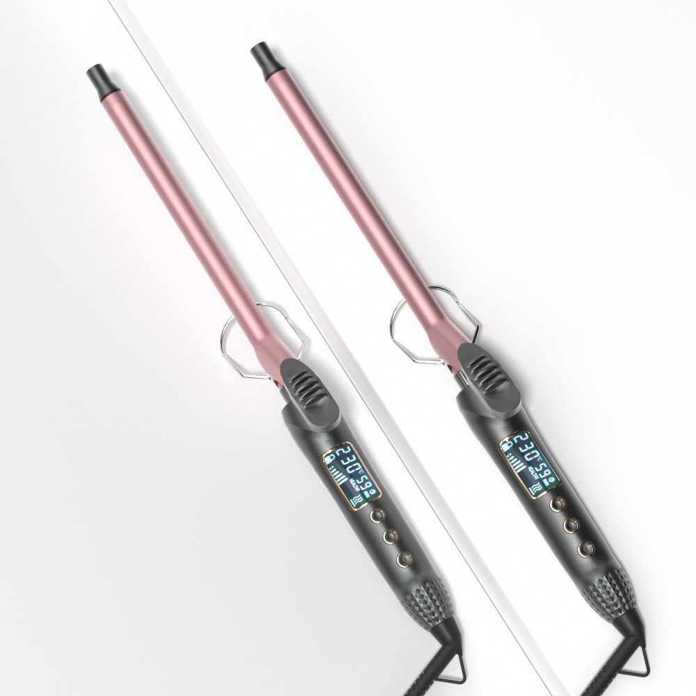 8603A-KB curling iron manufacturer wholesale temperature-controlled curling iron ceramic glaze curling iron shaping rod 9mm, curling rod 38mm Item Picture