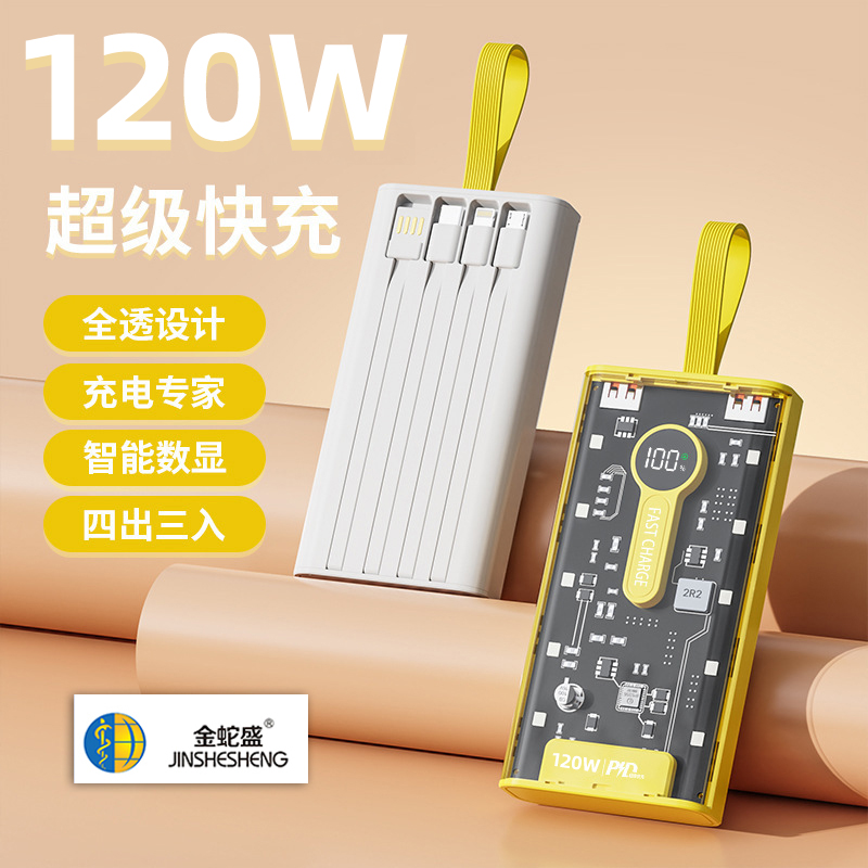 The Jinshesheng brand cyberpunk round screen comes with a 4-wire LED night light and a 120W super fast charging power bank details Picture