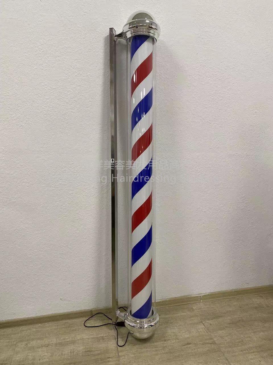 1米5美发理发店转灯led挂墙发廊圆柱形户外挂壁旋转标志灯箱超亮防水1.5米