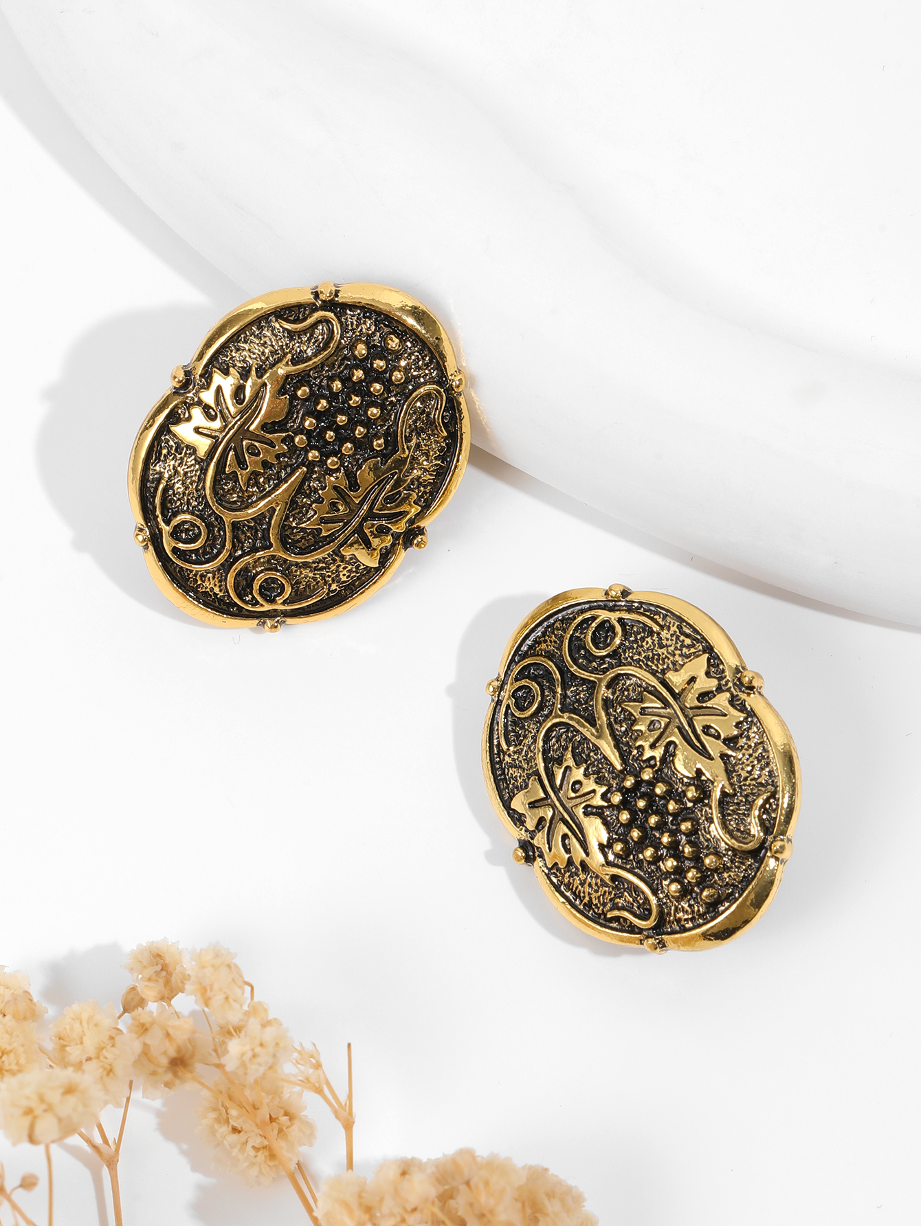 中古耳环/复古时尚/个性/欧美/宫廷风耳钉细节图