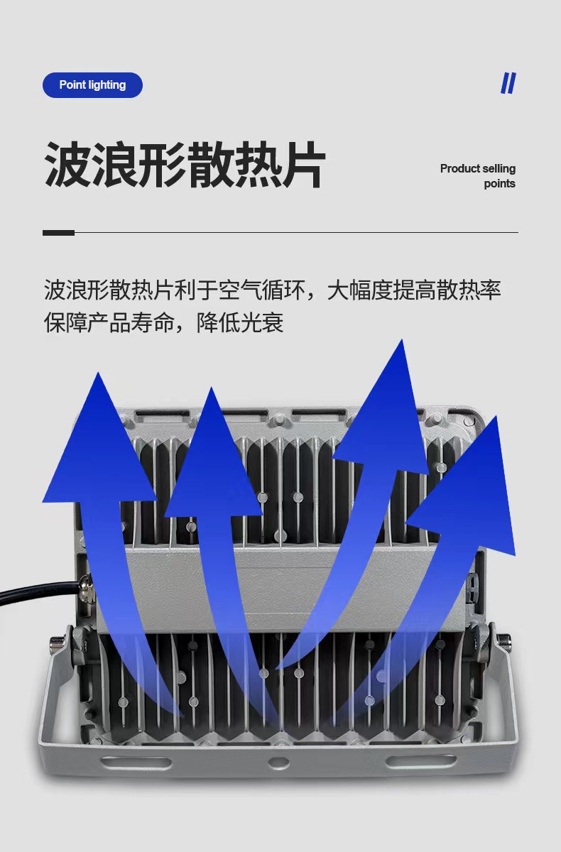 led投光灯户外防水泛光灯市电驱动款压铸外壳庭院广告牌照明灯详情2