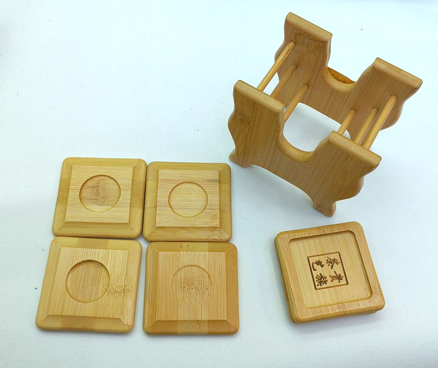 Jiehao coasters, tea cup holders, heat-insulating tea MATS, anti-scald coasters, cup holder sets, tea sets, tea ceremony accessories, engraved characters detail image 7