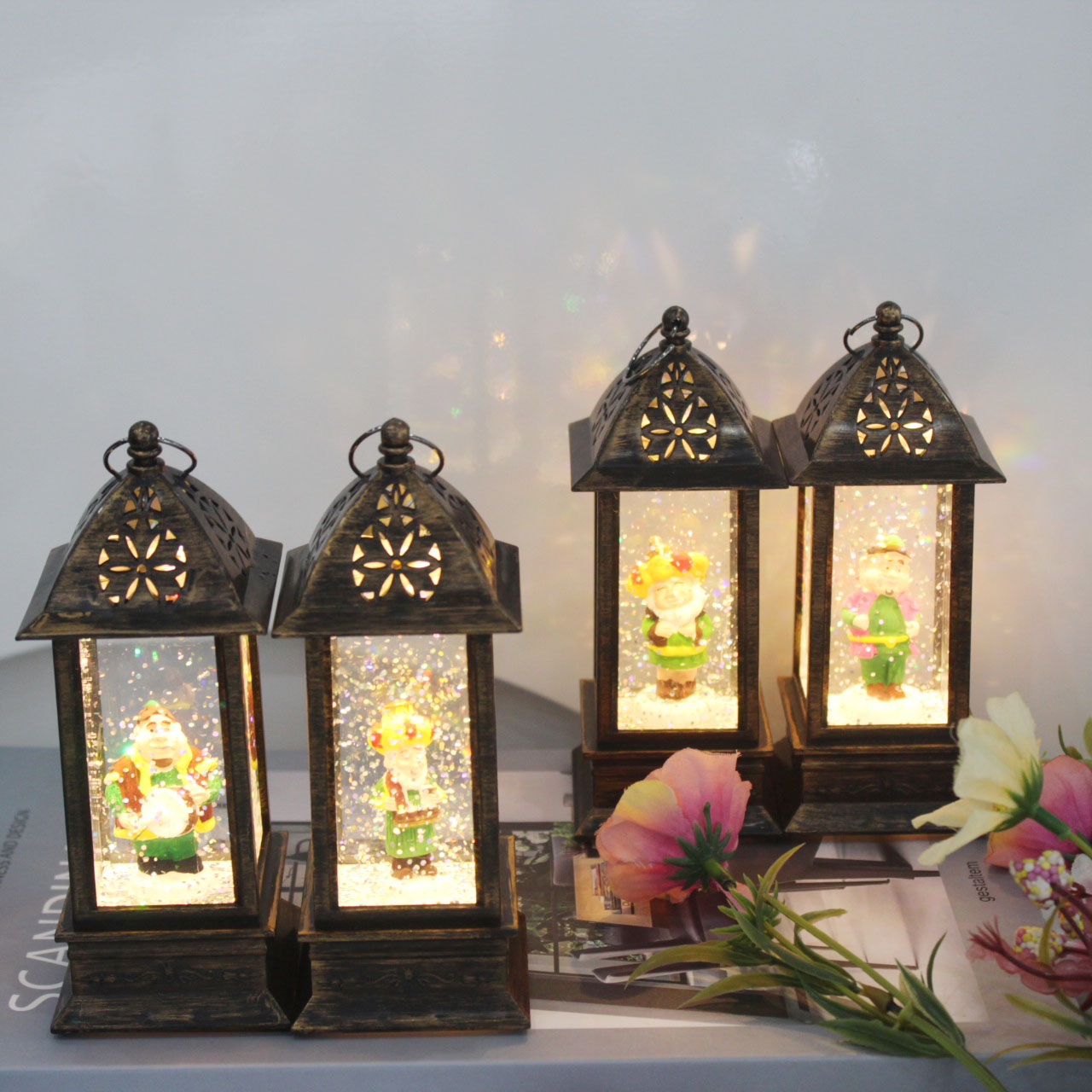 New Ramadan retro water feature wind lamp, led wish lamp, hand-held night light, crystal sequin lamp, Ramadan gift Application Scenario