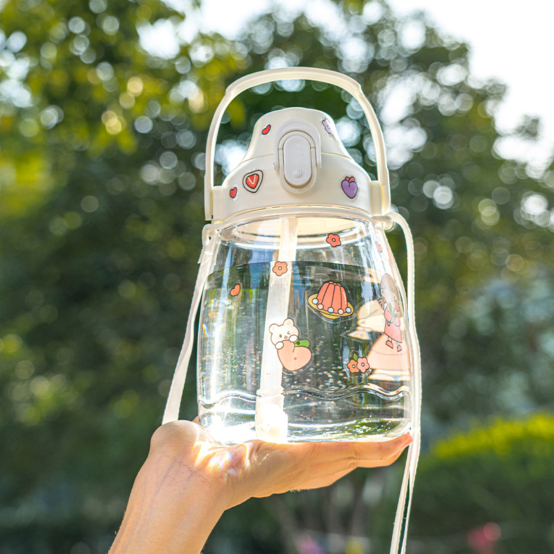 可可尼义乌好货夏季高颜值学生旅行壶大容量便携吸管水杯户外新款冷饮咖啡杯茶水分离1200ML详情1