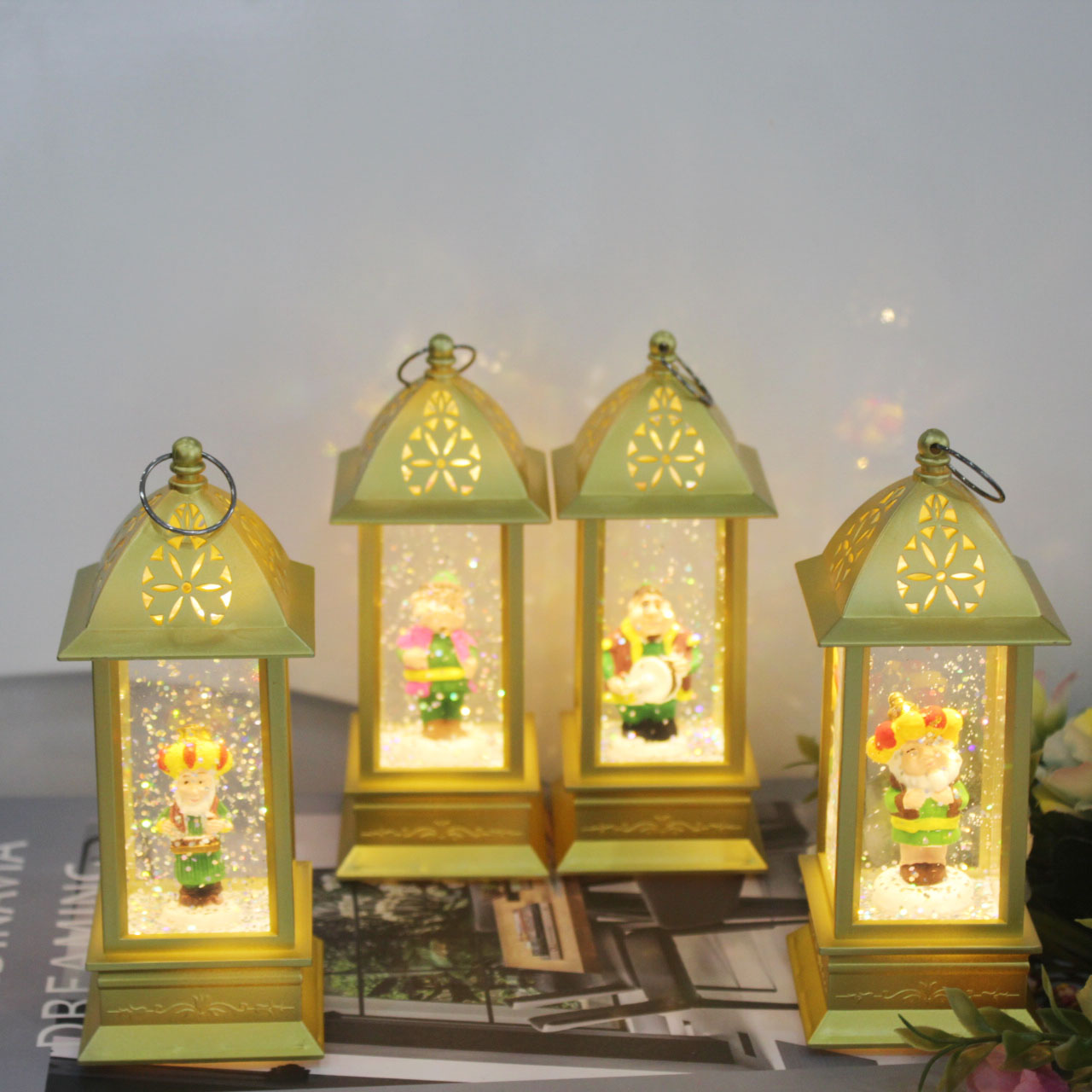 New Ramadan retro water feature wind lamp, led wish lamp, hand-held night light, crystal sequin lamp, Ramadan gift details Picture