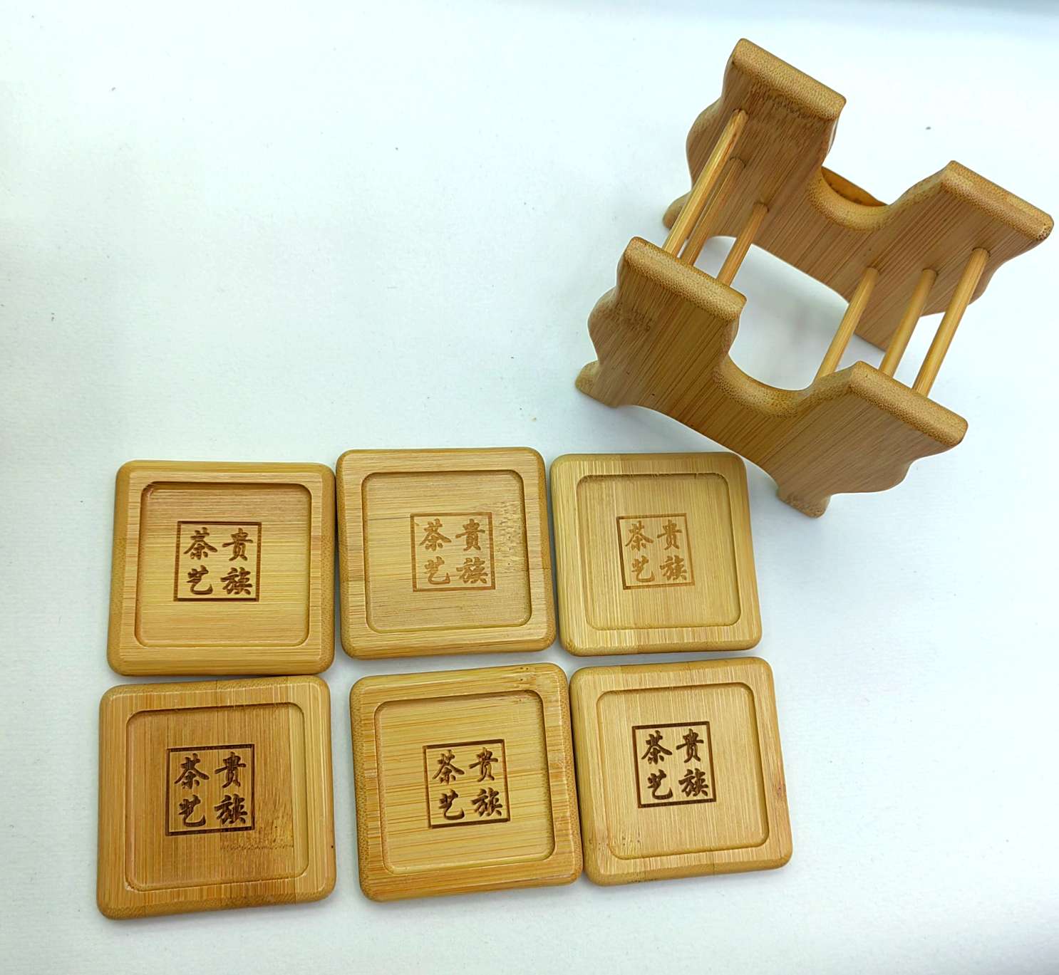 Jiehao coasters, tea cup holders, heat-insulating tea MATS, anti-scald coasters, cup holder sets, tea sets, tea ceremony accessories, engraved characters detail image 5