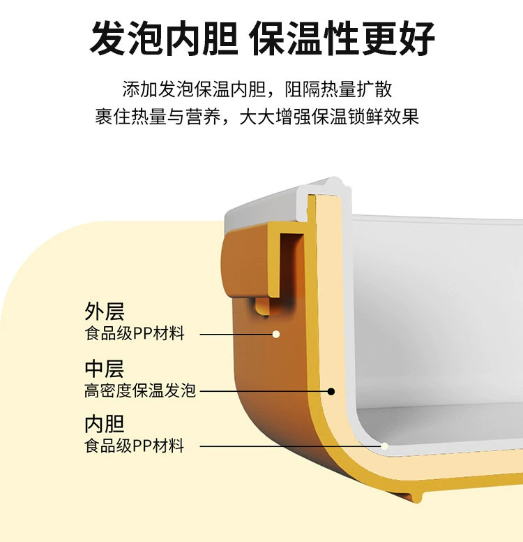 J129-XC-563 Popular warm display extended insulated lunch box, student lunch box, portable bento box detail image 12