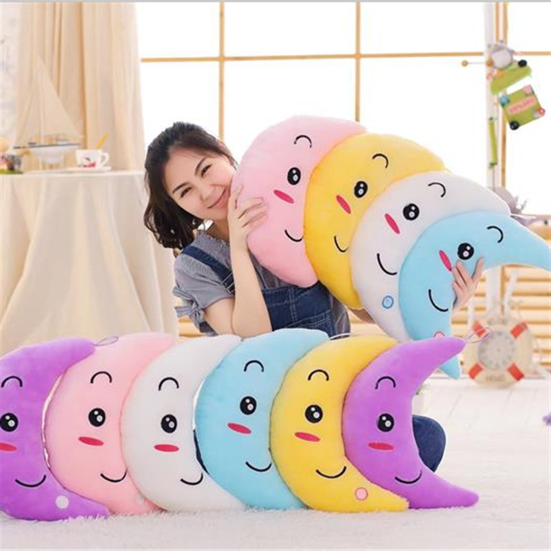 Moon, stars, seven-color music, glowing pillow, round face, smiling sun, seven-color glowing pillow, cushion, doll, cloth doll Application Scenario