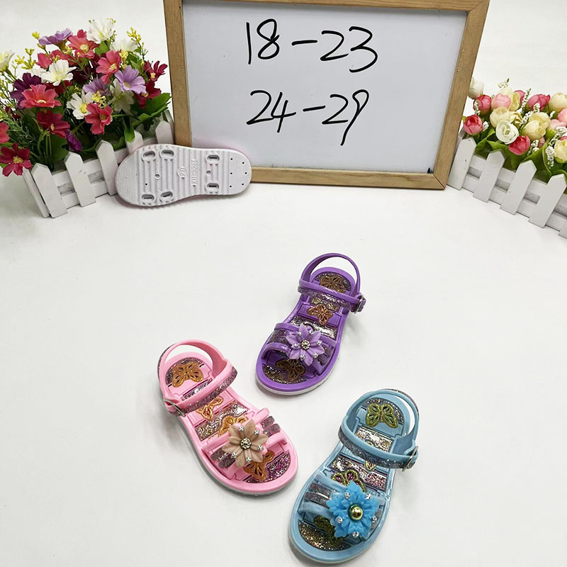 New summer PVC sandals for foreign trade, cute cartoon princess-style sandals for girls and children, factory custom-made Application Scenario