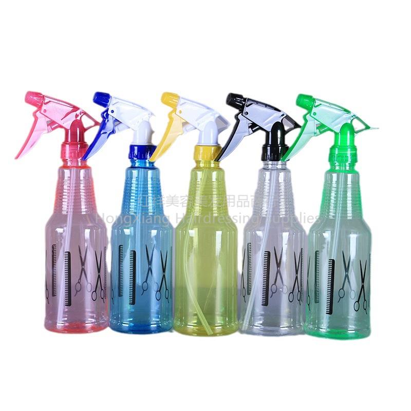 500毫升厚款剪刀喷壶按压透明喷壶手持美妆理发 塑料瓶园艺喷壶