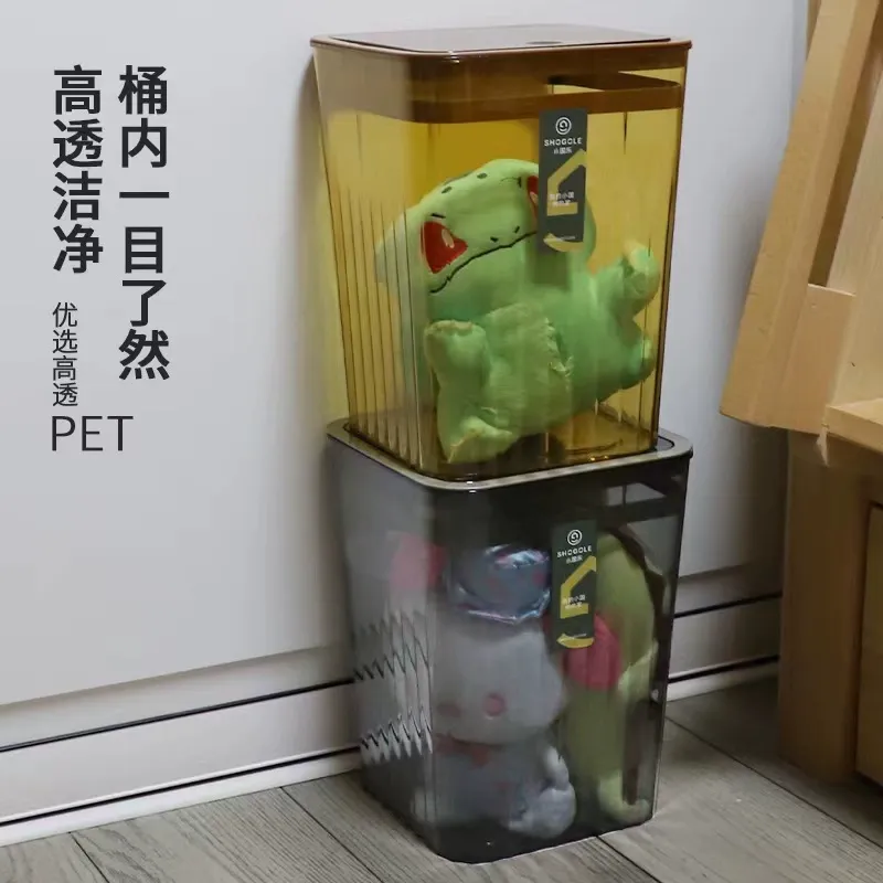 The X111-2751PET transparent trash can can be detachable by pressing open the lid and has an internal pressure ring. It is a large-capacity sanitary bucket for kitchens and living rooms detail image 8