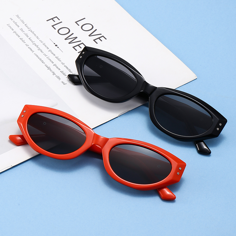 Fashion Trend New Ink Frame Korean Elegant Sunglasses Simple Small Frame Cat Eye Street Photo Sunglasses 5448 Specification drawing
