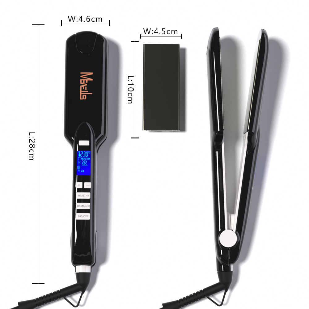 Mewells LCD display hair straightener 44mm wide hair straightener PTC/MCH straightener 866 electric straightener 250℃ Application Scenario