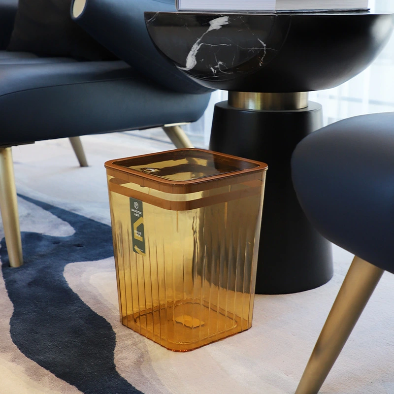 The X111-2751PET transparent trash can can be detachable by pressing open the lid and has an internal pressure ring. It is a large-capacity sanitary bucket for kitchens and living rooms detail image 2